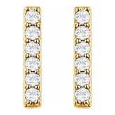 14K Yellow 1/10 CTW Lab-Grown Diamond Bar Earrings